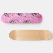 Zwarte Skull Pink skateboard (Horizontaal)