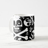 Zwarte Skulls Koffiemok (Voorkant links)