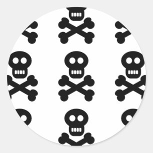 Zwarte Skulls Ronde Sticker