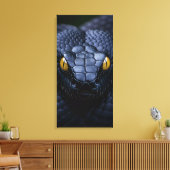 Zwarte Slang Canvas Afdruk (Insitu (Woonkamer))