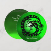 ZWARTE SLANG DRAAK SMARAGD GROEN EDMELSTEEN KAART (Voorkant / Achterkant)