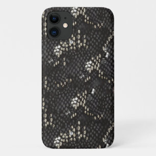 Zwarte slang met diamantpatroon iPhone 11 hoesje
