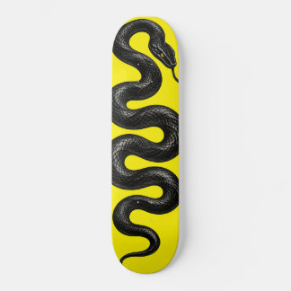 Zwarte slang neon geel skateboard ontwerp reptiel
