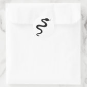zwarte slang ronde sticker (Tas)