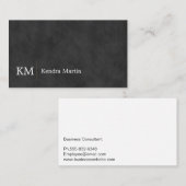 Zwarte Slanke Textuur | Initialen Visitekaartje (Voorkant / Achterkant)