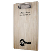 Zwarte sleutel en Wooden Background Custom Real Es Klembord (Links)