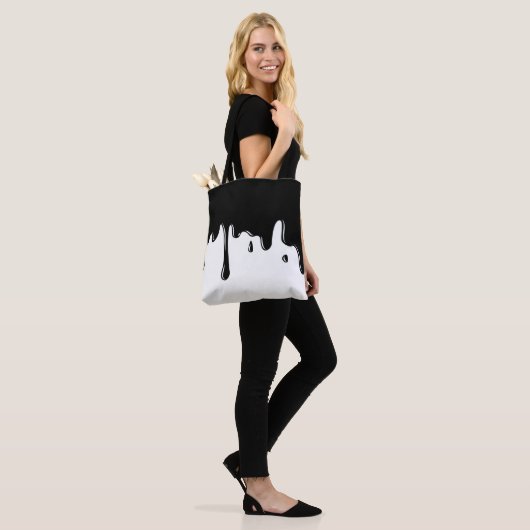 Zwarte Slim-Canvas tas afdrukken (Op model)