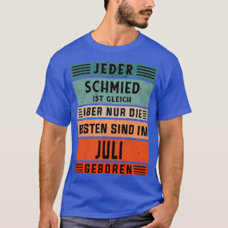 Zwarte smid verjaardag Juli geboren ambachtsman sm T-shirt