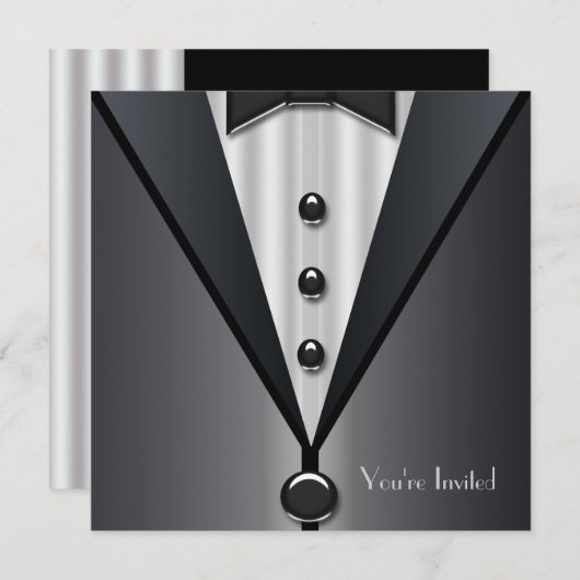 Zwarte smoking formele gebeurtenis Black Tie-feest Kaart (Voorkant / Achterkant)