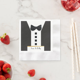 Zwarte Smoking 🎩 Klassiek Monogram Servet