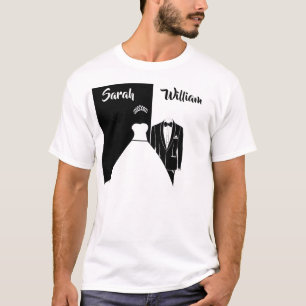 Zwarte smoking witte trouwjurk T-shirt