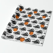 Zwarte Sneakers met Basketball Cadeaupapier (Uitgerold)