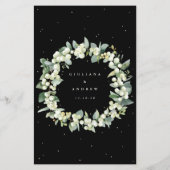 Zwarte sneeuwbes + eucalyptus 4 gangen bruiloft me (Achterkant)