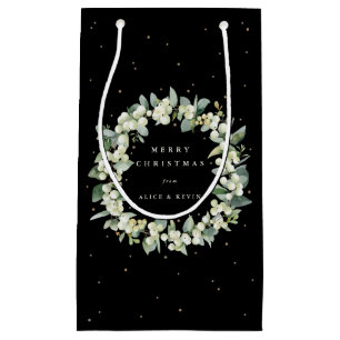 Zwarte Sneeuwbes+Eucalyptus Kerst/Feestdag Klein Cadeauzakje