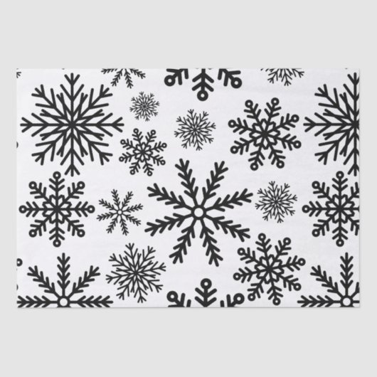Zwarte sneeuwvlokken tissuepapier (Voorkant)