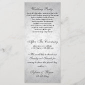 Zwarte sneeuwvlokken winterbruiloft programma (Achterkant)