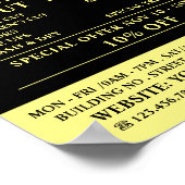 Zwarte Snor, Herenkappers Reclame Poster (Hoek)