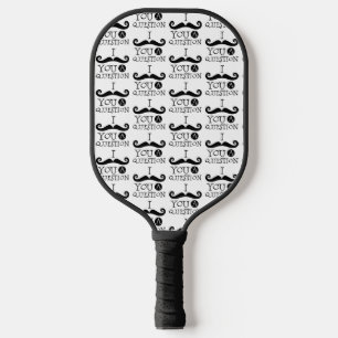 Zwarte snor Humor Pickleball Paddle