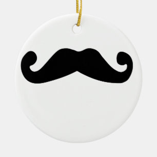 zwarte snor keramisch ornament