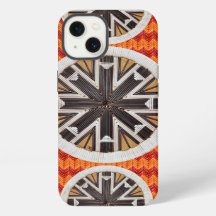 Zwarte Snowflakes en Oranje Chevron