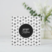 Zwarte Snowflakes-Kaart voor prettig kerstscript (Staand voorkant)