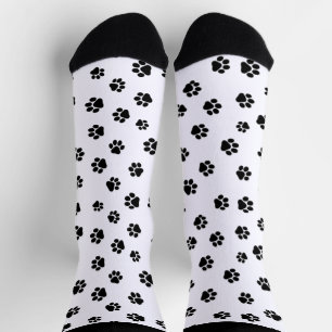 Zwarte Socks met Pootafdruk Mooie Socks met Patr Sokken