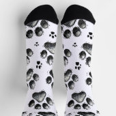 Zwarte Sokken met Cat Paw Print Pattern (Top)