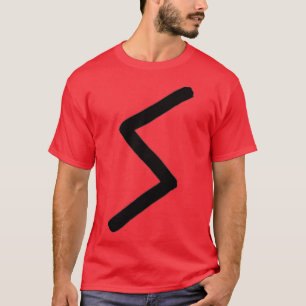 Zwarte Sowilo Rune Paintborstelversie T-shirt