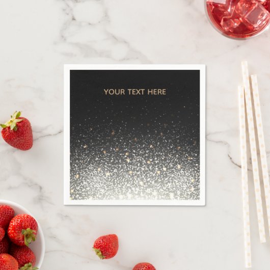 Zwarte Sparkle Papieren servetten (Insitu)