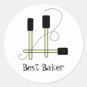Zwarte Spatels Ronde Sticker