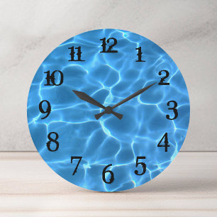 Zwarte spatten nummers Aqua blauwe zwembad Grote Klok