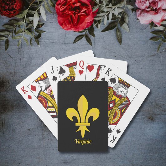 Zwarte speelkaarten met Gold Fleur de Lis