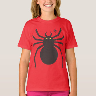 Zwarte Spider Grafische T-Shirt – Minimalistische