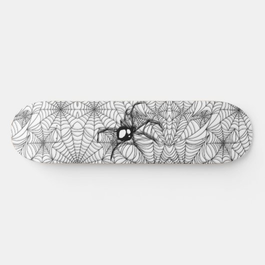 Zwarte spin - wit skateboard (Horizontaal)