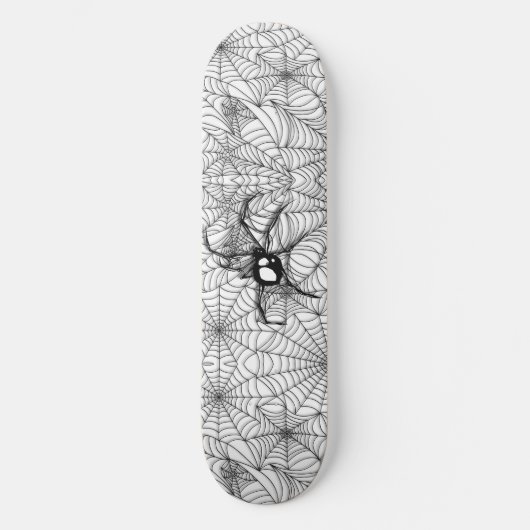 Zwarte spin - wit skateboard (Voorkant)