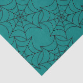 Zwarte spinwebs op Blauwgroen ontkoppeling Tissuepapier (Detail)