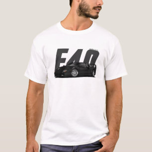 Zwarte Sport Super Car Retro F40 F-40 T-shirt