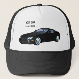 Zwarte sportauto trucker pet