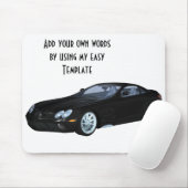 Zwarte sportwagen muismat (Met muis)