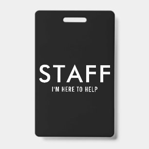 Zwarte Staf Staat Klaar Om Te Helpen Badge