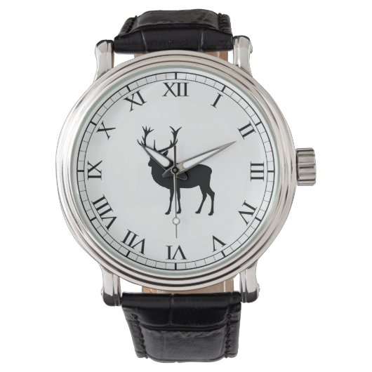 Zwarte Stag Horloge (Voorkant)