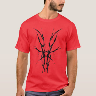 Zwarte Stam Herten Schedel Jacht Ontwerp T-shirt