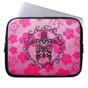 Zwarte StammenSchildpad Laptop Sleeve
