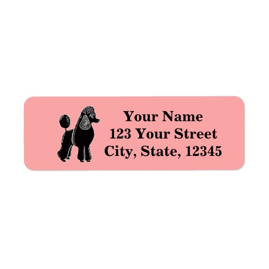 Zwarte standaard Robuuste roze retouradreslabels Etiket (Voorkant)