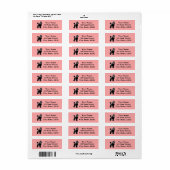 Zwarte standaard Robuuste roze retouradreslabels Etiket (Full Sheet)