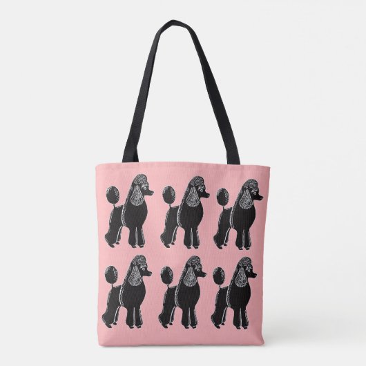 Zwarte standaard roze Canvas tas (Achterkant)