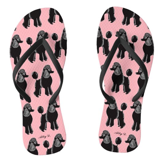 Zwarte standaard roze Teenslippers (Voetbed)