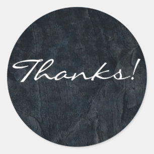 Zwarte Steen Abstracte Grunge Textuur Bedankt Ronde Sticker