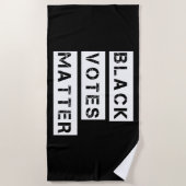 Zwarte stemmen Stencil Aangepaste kleuren Strandlaken (Voorkant)