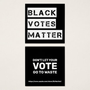 Zwarte stemmen Stencil Aangepaste tekst en kleuren Vierkante Visitekaartjes